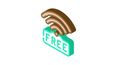 Wifi available information isometric icon animation Stock Footage 327276129