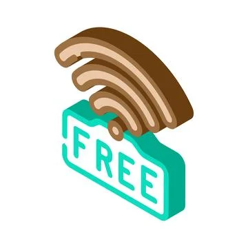 Wifi available information isometric icon vector illustration 스톡 일러스트
