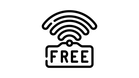 Wifi available information line icon animation Stock Footage 326748635