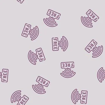 Wifi available information line vector seamless pattern Stock Illustration