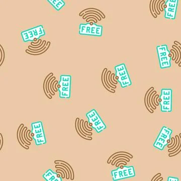 Wifi available information vector seamless pattern Stock Illustration