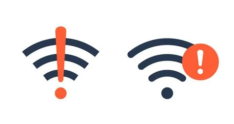 Wifi bad connection problem icon. Lost network wifi error internet vector Stock Illustration