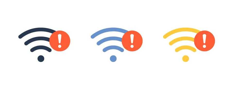 Wifi bad connection problem icon. Lost network wifi error internet vector Stock Illustration
