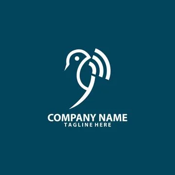 Wifi bird logo design vector Stock-Illustration