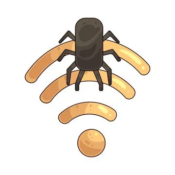 Wifi bug illustration Stock Illustration