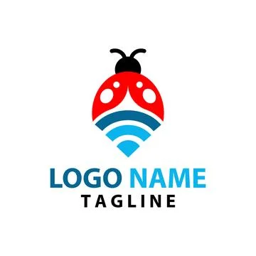 Wifi bug logo design vector Иллюстрация