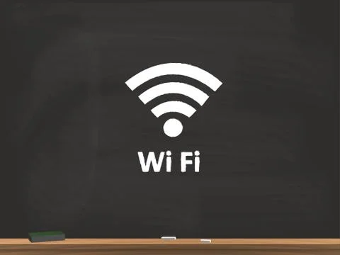 Wifi Chalkboard Vector Illustration Stock Illustration