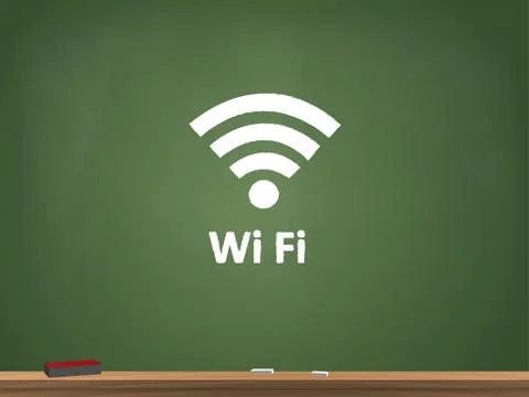 Wifi Chalkboard Vector Illustration Stock Illustration