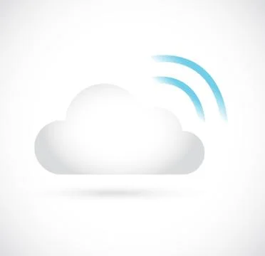 Wifi cloud computing storage server illustration Stock Illustration