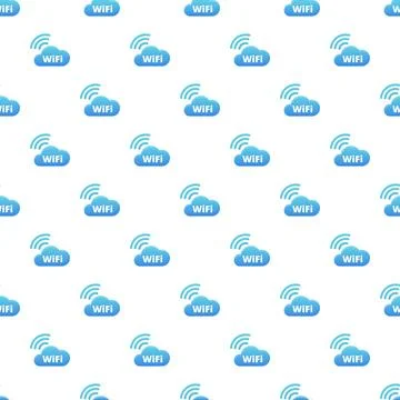 Wifi cloud icons creating a seamless patterned background Illustrazione stock