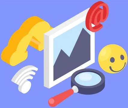 Wifi, cloud storage and gallery in smartphone. Basic Internet symbols. Social Stock Illustration