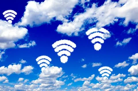 Wifi clouds Illustrazione stock