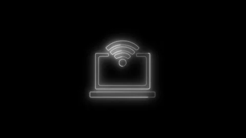 Wifi Computer canned. Coding Processing In Laptop With Alpha Channel Stock Footage 312929396