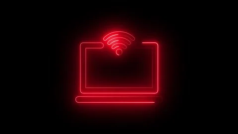 Wifi Computer coding processing animation isolated on black background Video stock 325084604