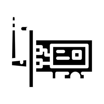 Wifi computer part glyph icon vector illustration Stock Illustration