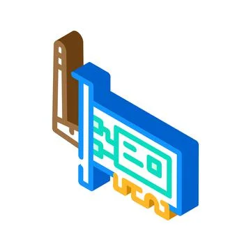 Wifi computer part isometric icon vector illustration Illustrazione stock