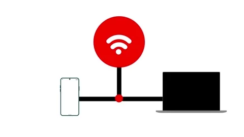 Wifi Connected Concept Animation on Mobile and Laptop 스톡 동영상 299837981