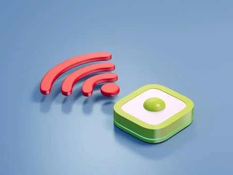 Wifi connection device icon, 3d illustration, Not gen Ai Stock Illustration
