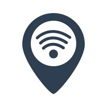 Wifi connection map pointer Stock Illustration