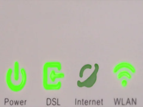 Wifi connection router is working,fire sign Stock Footage 81934566