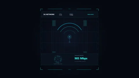 Wifi connection speed test with digital data signal animation Stock Footage 348344096