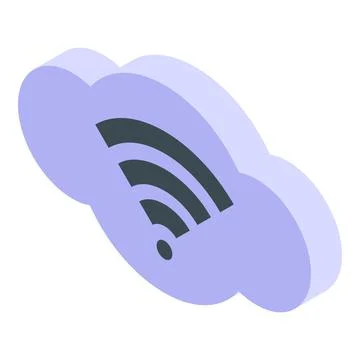 Wifi data cloud icon isometric vector. Computer technology Stock Illustration