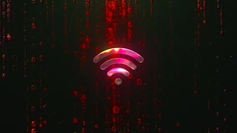 WiFi Digital Hacker Program Coding  Futuristic Hacking Codes Background Stock Footage 291143800