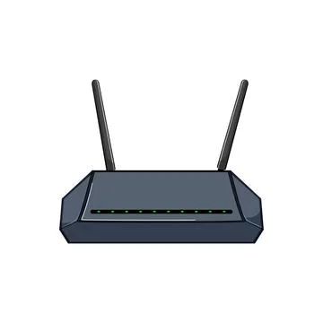 Wifi dsl modem cartoon vector illustration Illustrazione stock