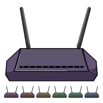 Wifi dsl modem cartoon vector graphic Stock Illustration