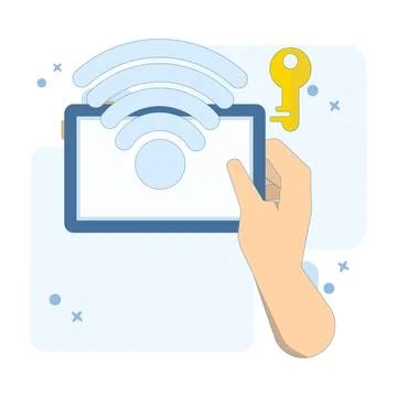 Wifi encryption key concept Stockillustratie