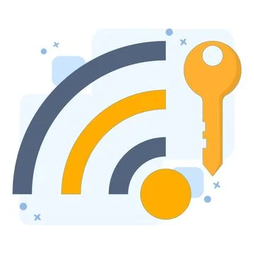 Wifi encryption key concept Stock Illustration