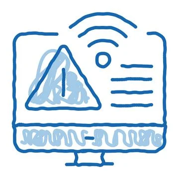 Wifi error doodle icon hand drawn illustration Stock-Illustration
