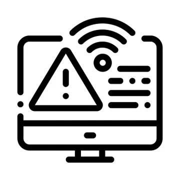 Wifi error icon vector outline illustration Illustrazione stock