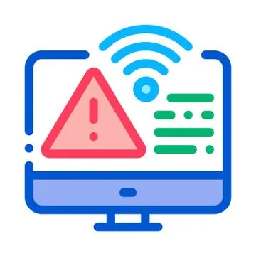 Wifi error icon vector outline illustration Stock Illustration