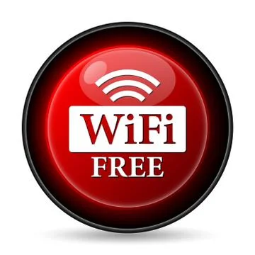 Wifi free icon. internet button on white background.. Stock Illustration