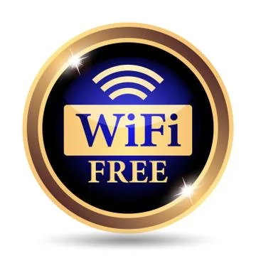 WIFI free icon. Internet button on white background.. Stock Illustration