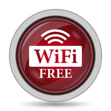 WIFI free icon. Internet button on white background.. Stock Illustration