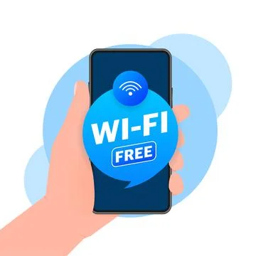 Wifi free. Internet network. 3d vector icon. Isometric vector Illustrazione stock