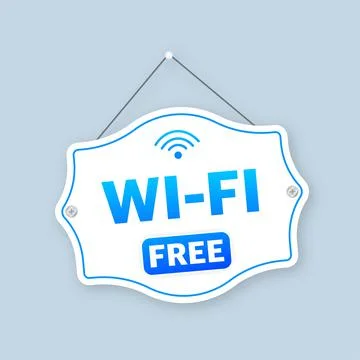 Wifi free. Internet network. 3d vector icon. Isometric vector Illustrazione stock