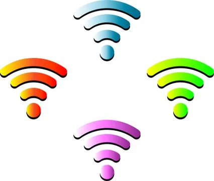 Wifi gradient wireless hotspot internet icons Stock Illustration