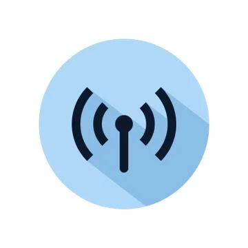Wifi hotspot icon vector isolated on blue circle. Hotspot connection icon for Stock Illustration