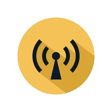 Wifi hotspot icon vector isolated on yellow circle. Connecting hotspot icon f Stock Illustration