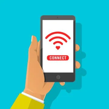 Wifi hotspot on the screen Illustrazione stock