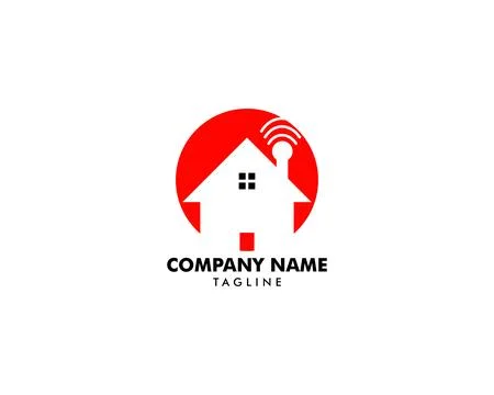 Wifi House Logo Design Element Stock Illustration