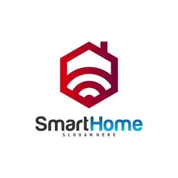 Wifi House Vector Logo. Smart Home Tech Logo Vector. House Net Logo Concept V Stock-Illustration