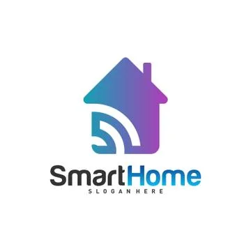 Wifi House Vector Logo. Smart Home Tech Logo Vector. House Net Logo Concept V Stock Illustration
