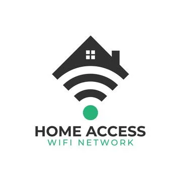 Wifi House Vector Logo. Smart Home Tech Logo Vector. House Net Logo Concept V Stock Illustration