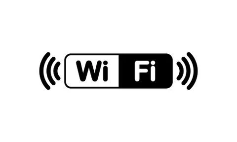 Wifi icon in black. Internet connection. Vector on isolated white background. Stock Illustration