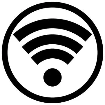Wifi icon black white vector Stock Illustration