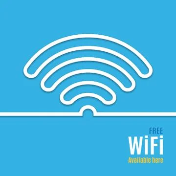WiFi icon on blue background. Vector illustration Stock Illustration